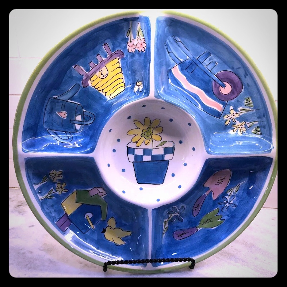 Hausenware Chip Dip Maryjane Mitchell Birds Garden